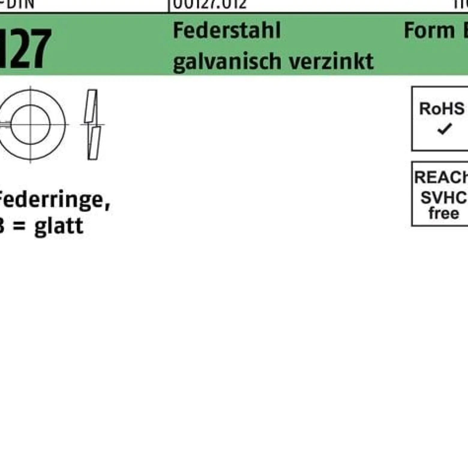 Federring DIN 127 B 10 Federstahl galv.verz. 1000 Stück
