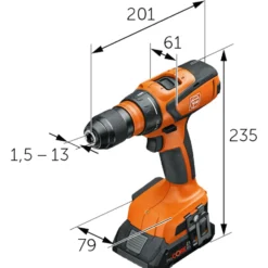 FEIN Vorteils-Combo Akku: Akku-Schlagschrauber ASCD 18-200 W4 & Akku-Bohrschrauber ASCM 18 QSW Solo in Tasche - 99100000835