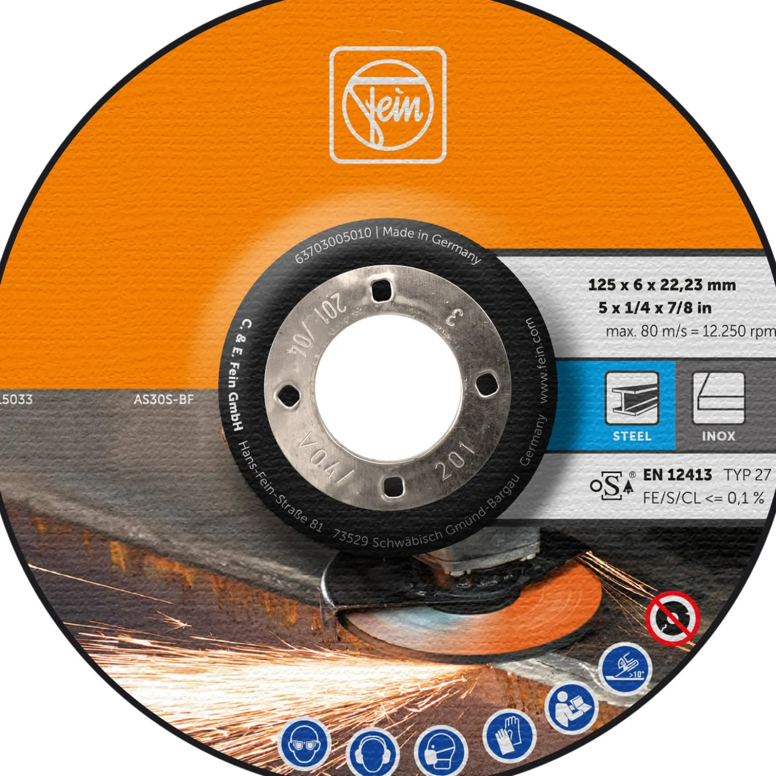 Fein 10x Schruppscheibe Ø 125 mm - 63703005010