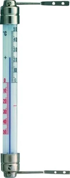 Fensterthermometer Messber.-50 b.50GradC H200xB23xT28mm Metall TFA