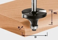 Festool Abrundfräser HW Schaft 8 mm HW S8 D28,7/R8 KL - 491014