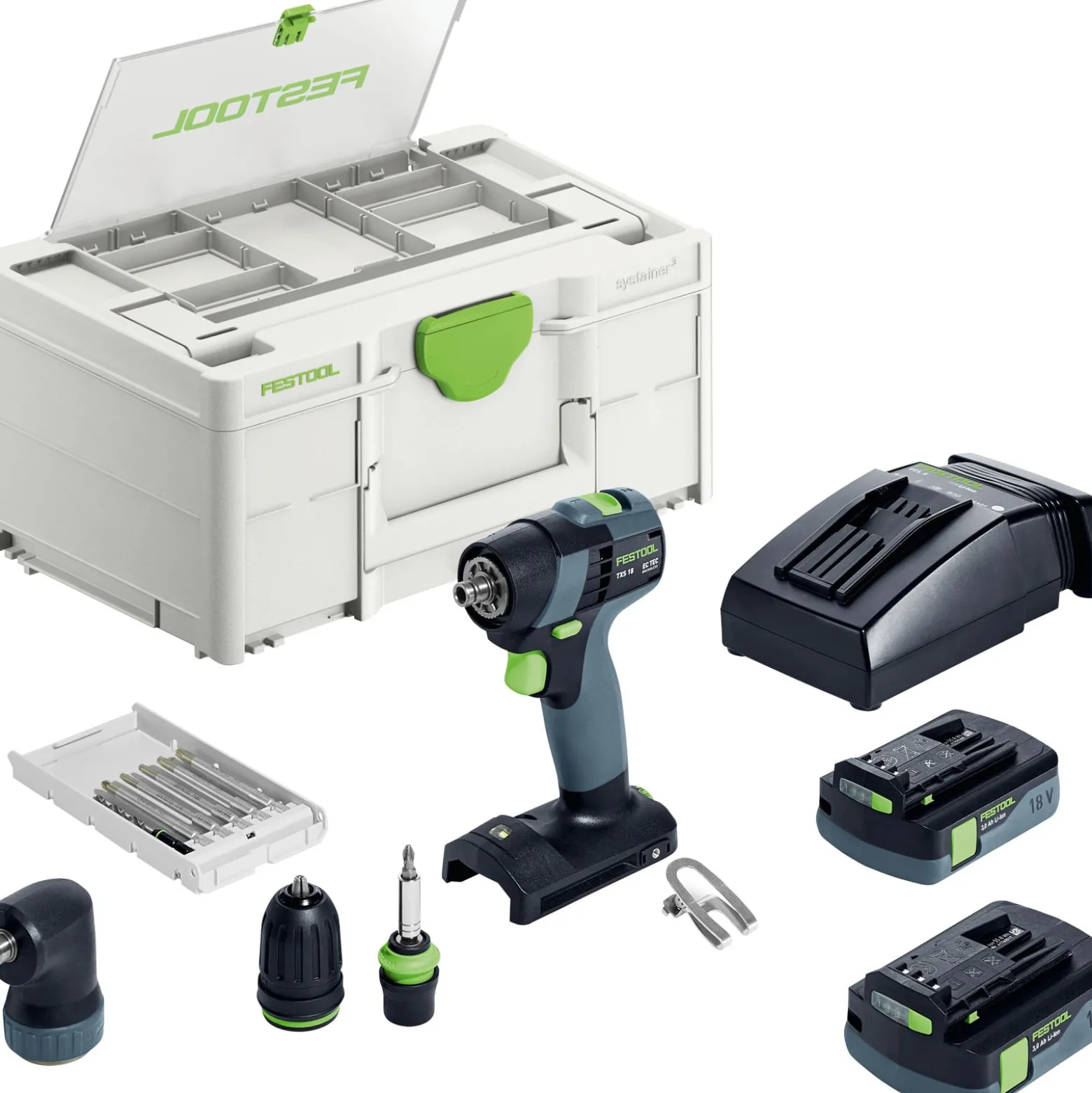 Festool Akku-Bohrschrauber TXS 18 C 3,0-Set / 2x 3,0 Akku + Ladegerät im Systainer - 576896