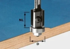 Festool Wendeplatten-Bündigfräser HW Schaft 8 mm HW S8 D19/20WM Z2 - 491082
