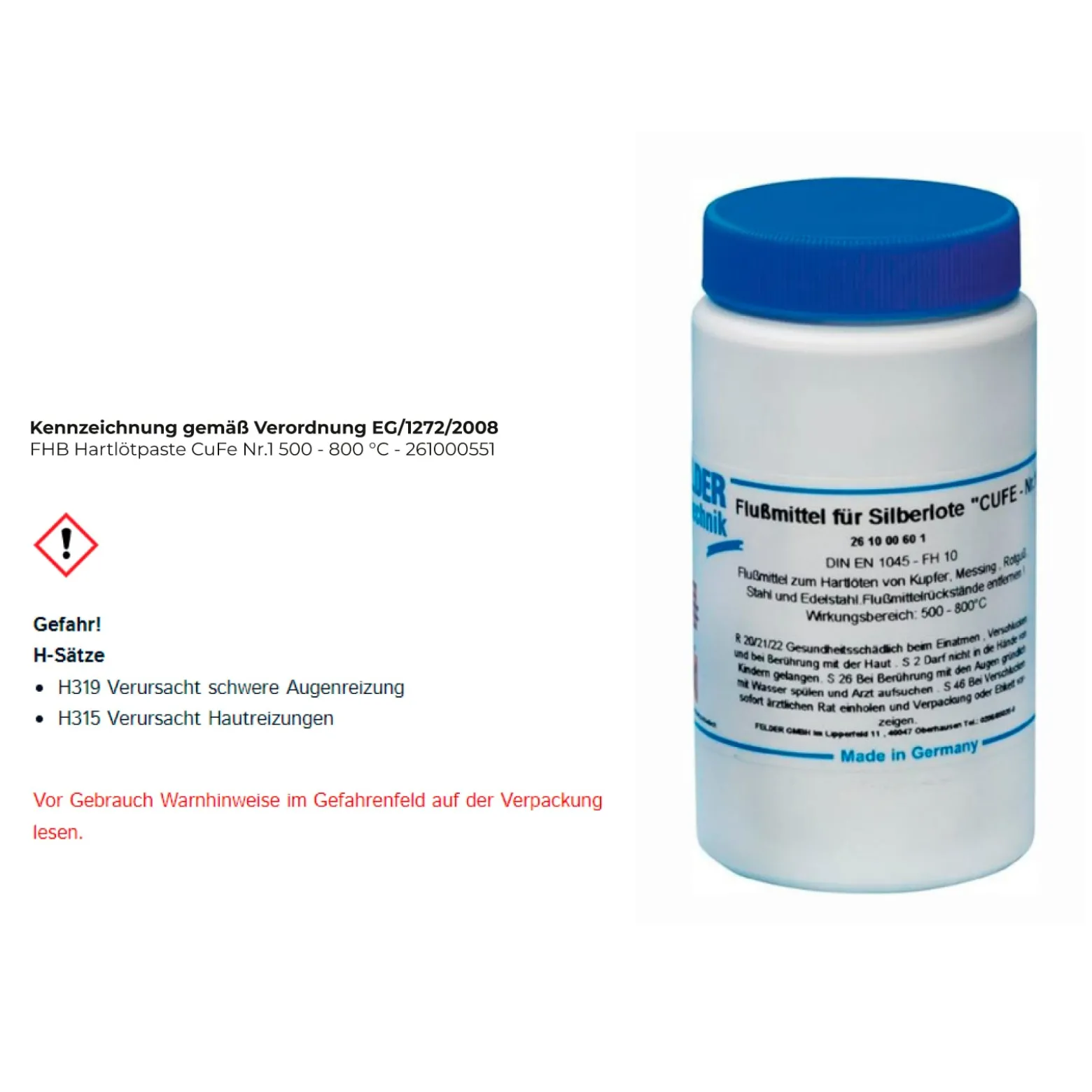 FHB Hartlötpaste CuFe Nr.1 500 - 800 °C - 261000551