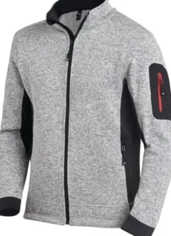 FHB Strick-Fleecejacke CHRISTOPH Größe XL grau / schwarz - 79595-1120-XL