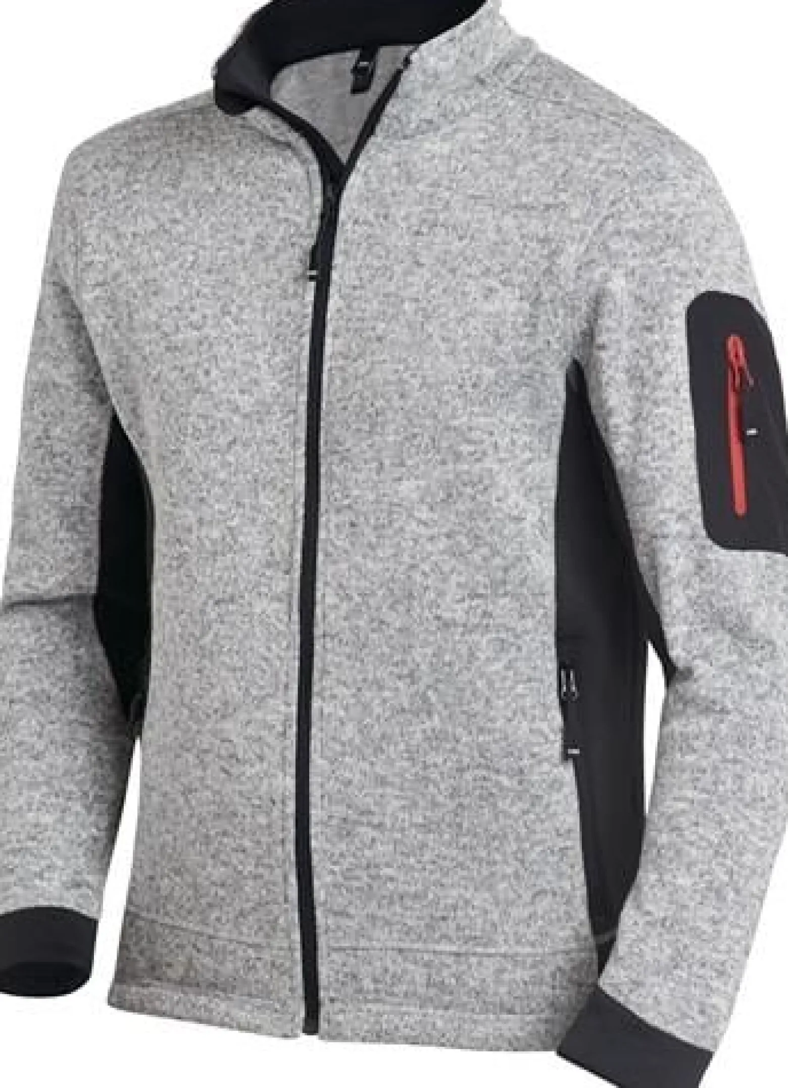 FHB Strick-Fleecejacke CHRISTOPH Größe XL grau / schwarz - 79595-1120-XL