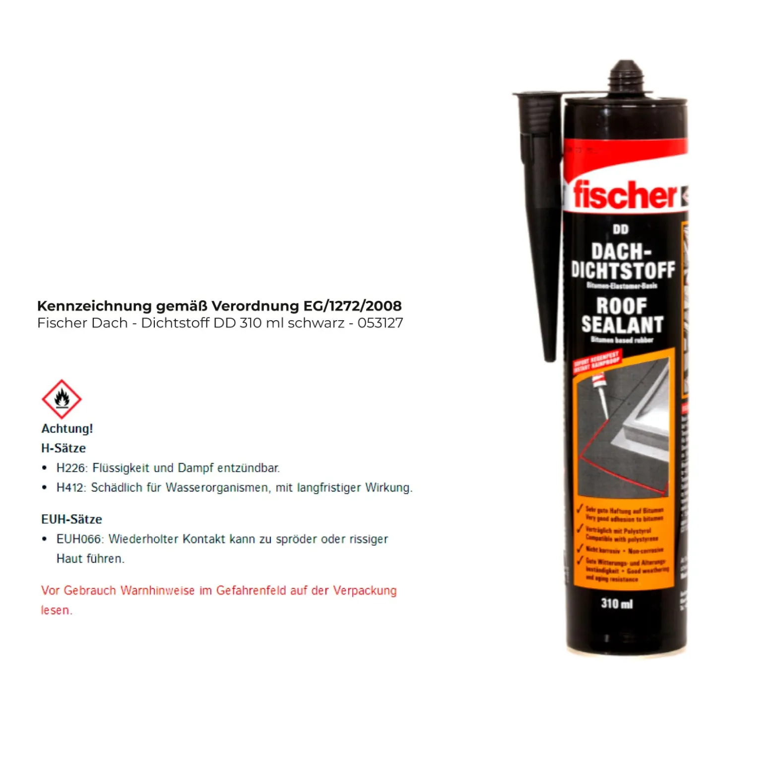 Fischer Dach - Dichtstoff DD 310 ml schwarz - 053127