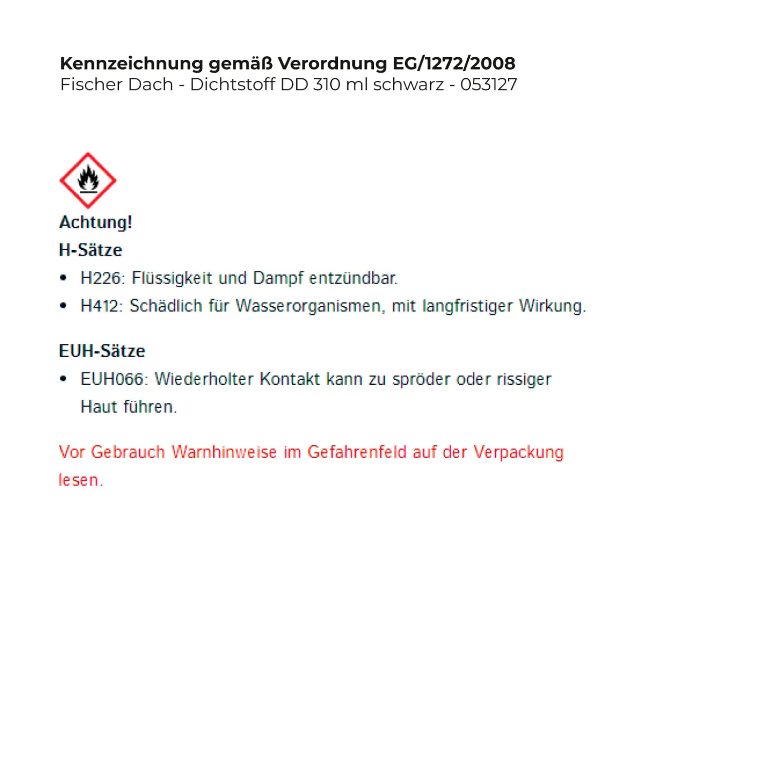 Fischer Dach - Dichtstoff DD 310 ml schwarz - 053127