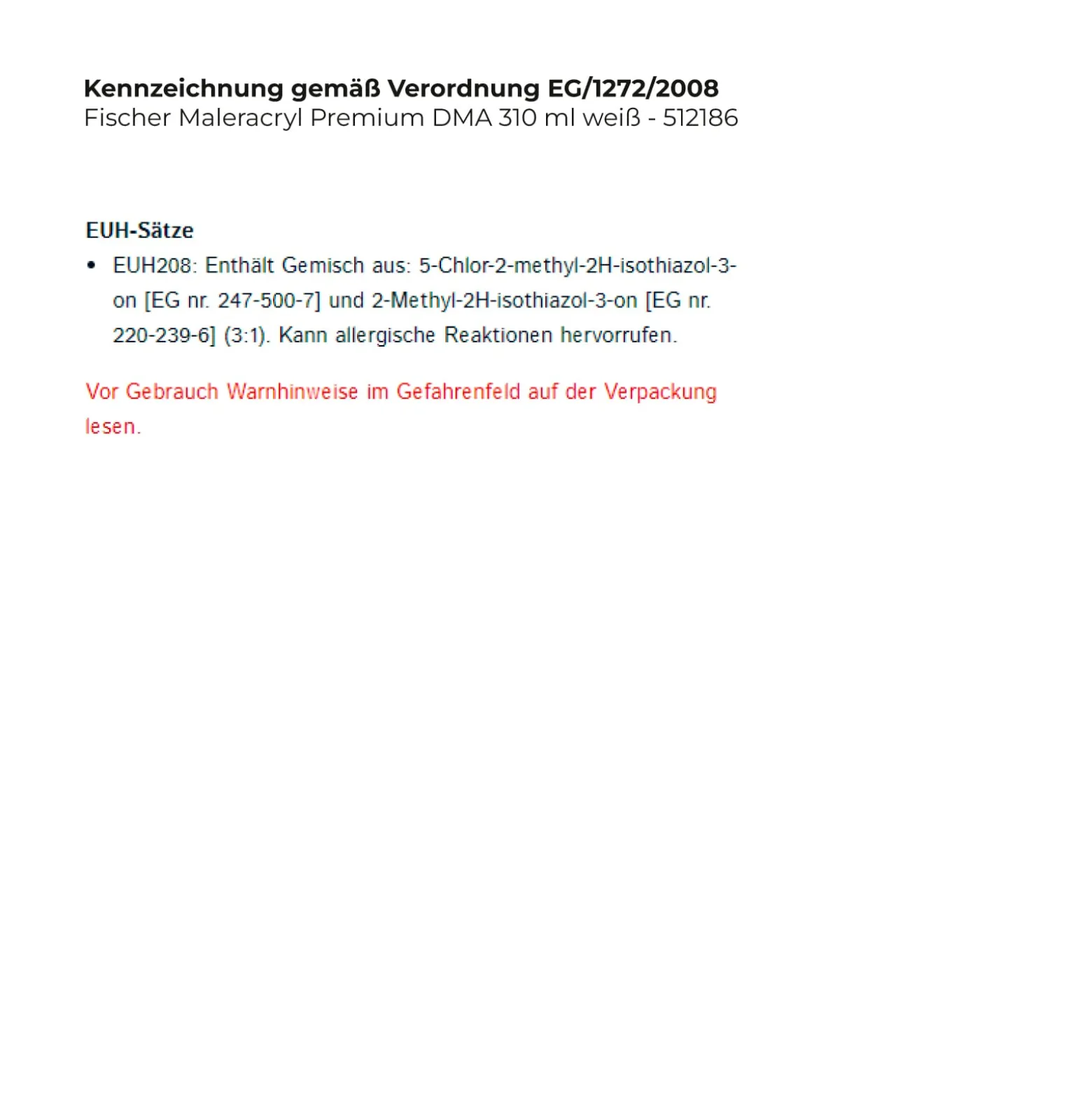 Fischer Maleracryl Premium DMA 310 ml weiß - 512186