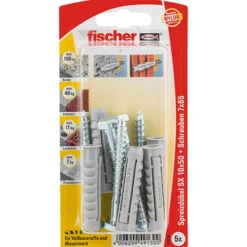 Fischer 5x Dübel SX 10x50 S mit Schraube - 49130 Auslauf