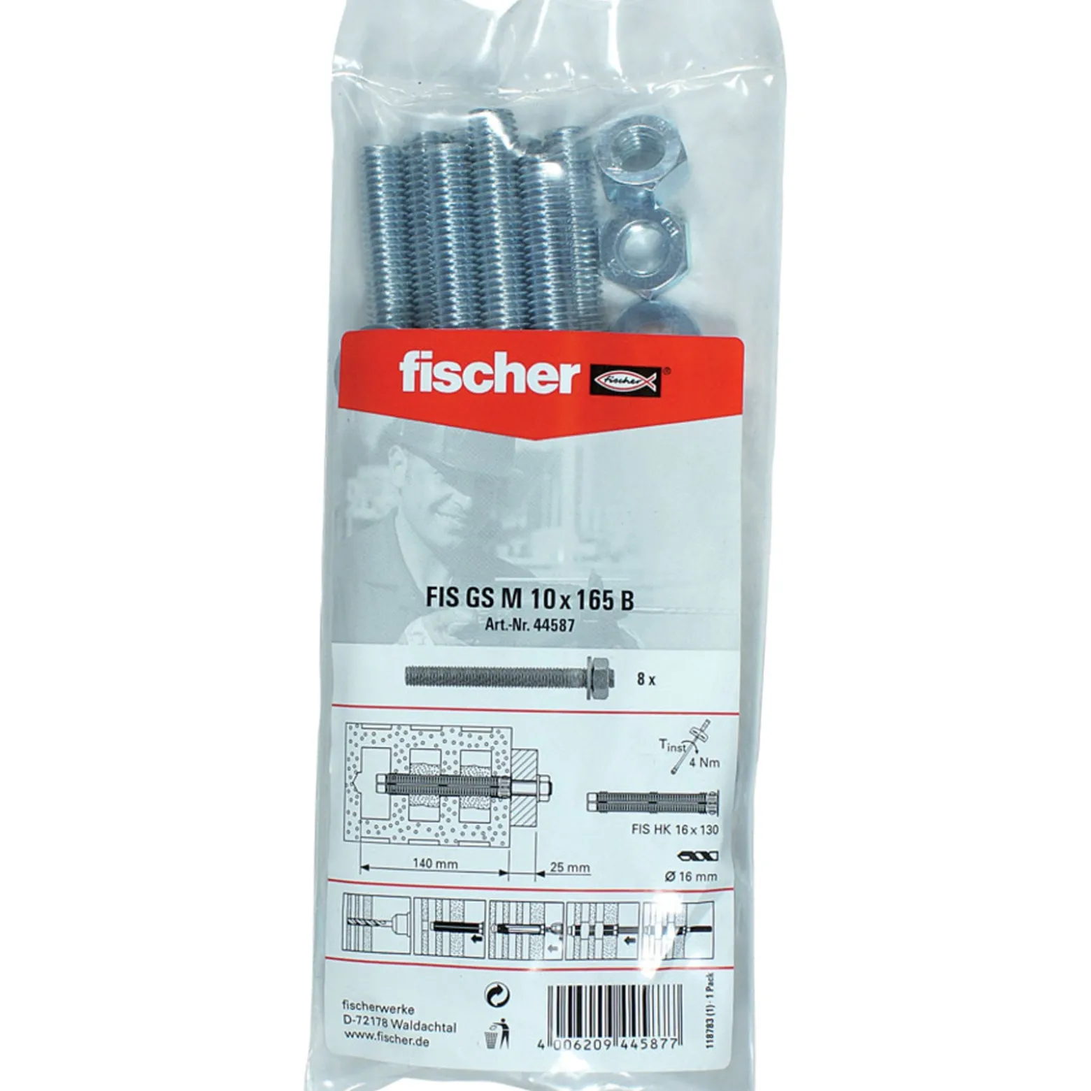 Fischer 8x Gewindeanker FIS GS M10 x 165 - 044587
