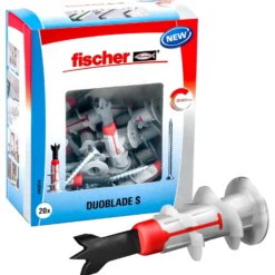 Fischer 20x Gipskartonplatten-Dübel DUOBLADE S inkl. 20x Spanplattenschraube 4,5 x 40 mm