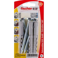 Fischer 4x Langschaftdübel SXR 10 x 80 SS Sechskantschraube - 52240
