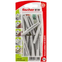 Fischer 20x Universaldübel UX 6 x 50 mm R mit Rand - 77852