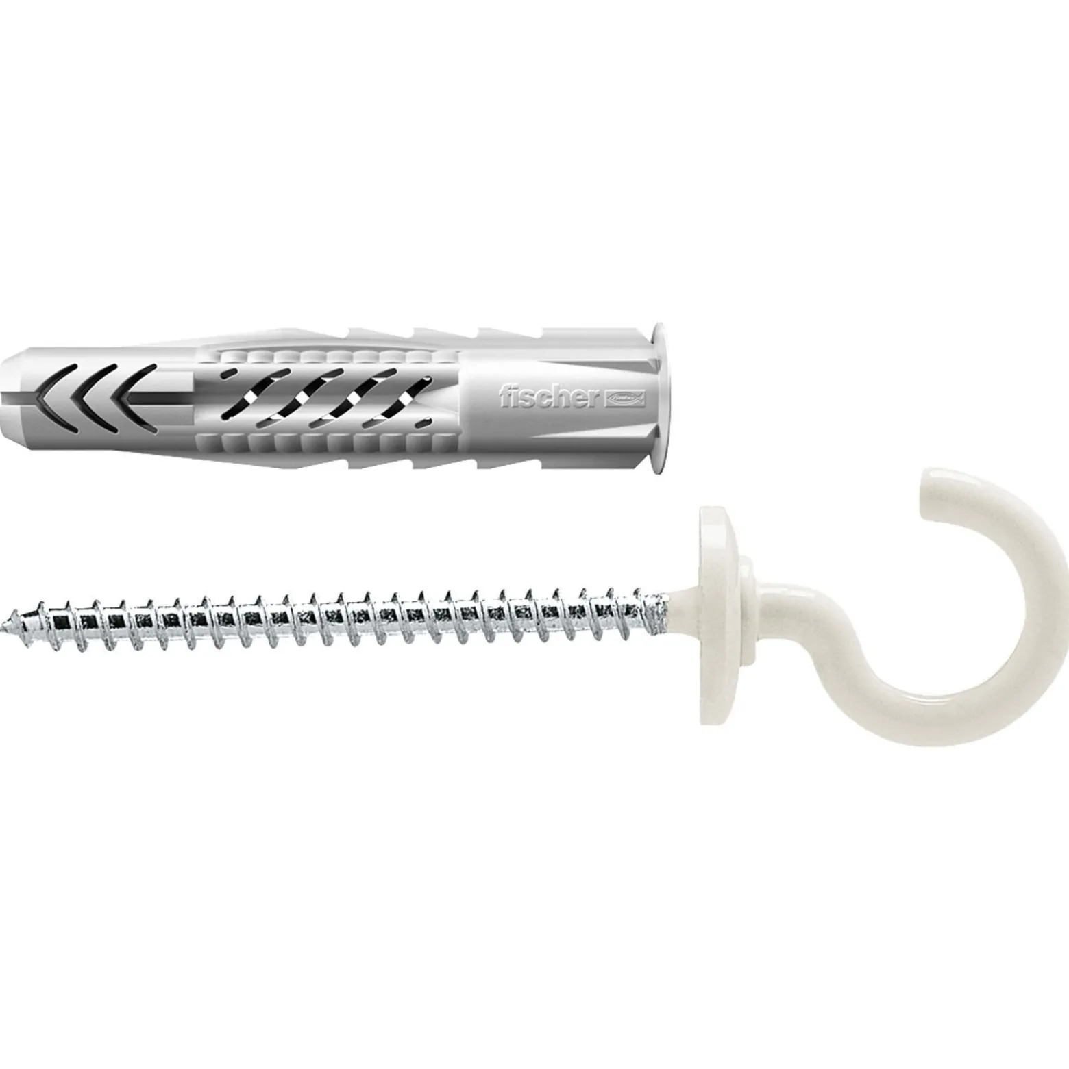 Fischer 25x Universaldübel UX 8X50 RH N mit Rand und Rundhaken nylonbeschichtet - 94412
