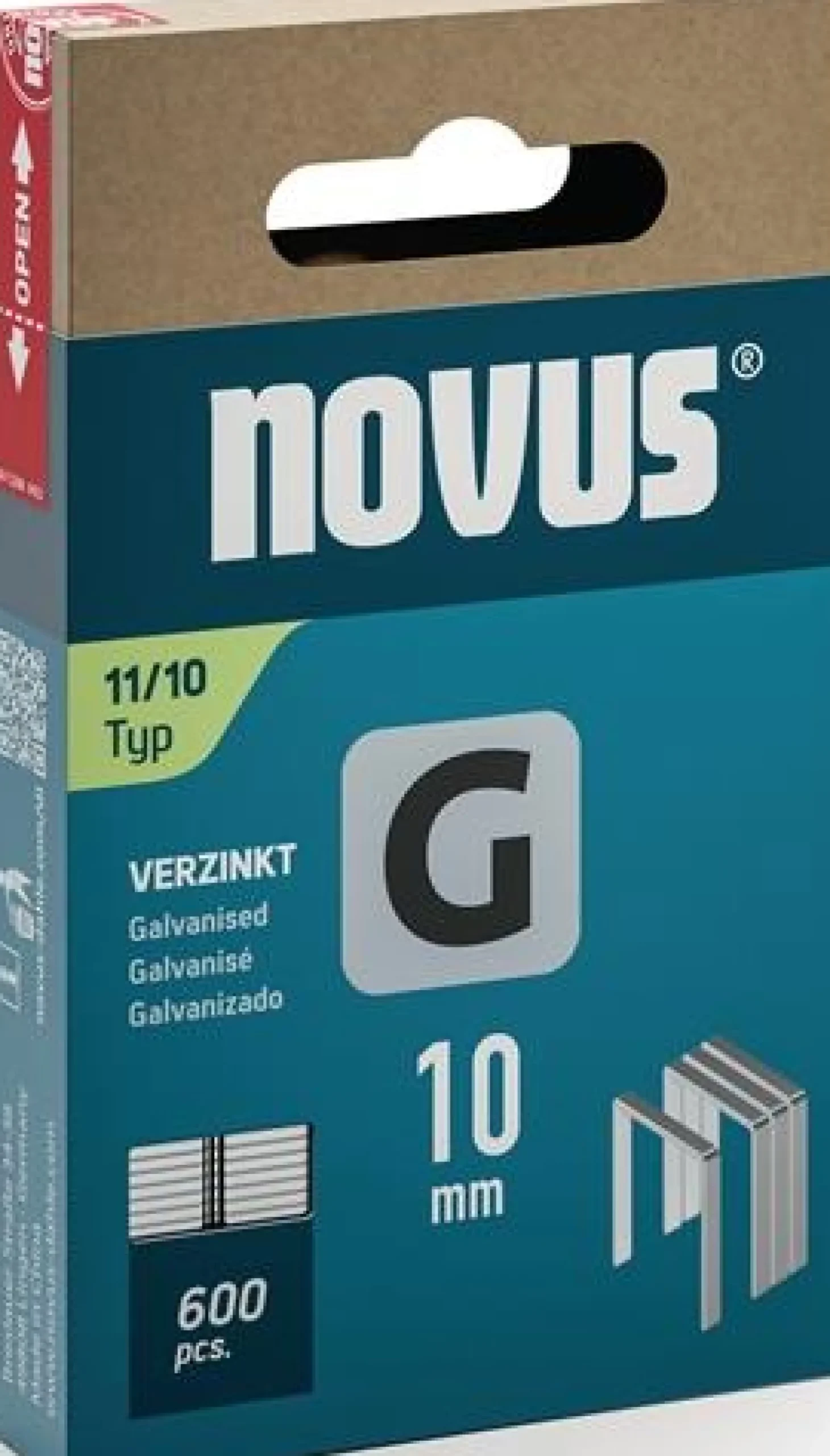 Flachdrahtklammer G Typ 11 B10,6xL10mm Draht-B.1,25mm 600 St.NOVUS