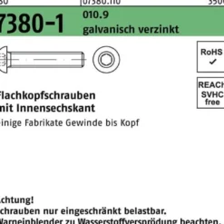 Flachkopfschraube ISO 7380-1 Innen-6kt M10x35 010.9 galv.verz. 100St.