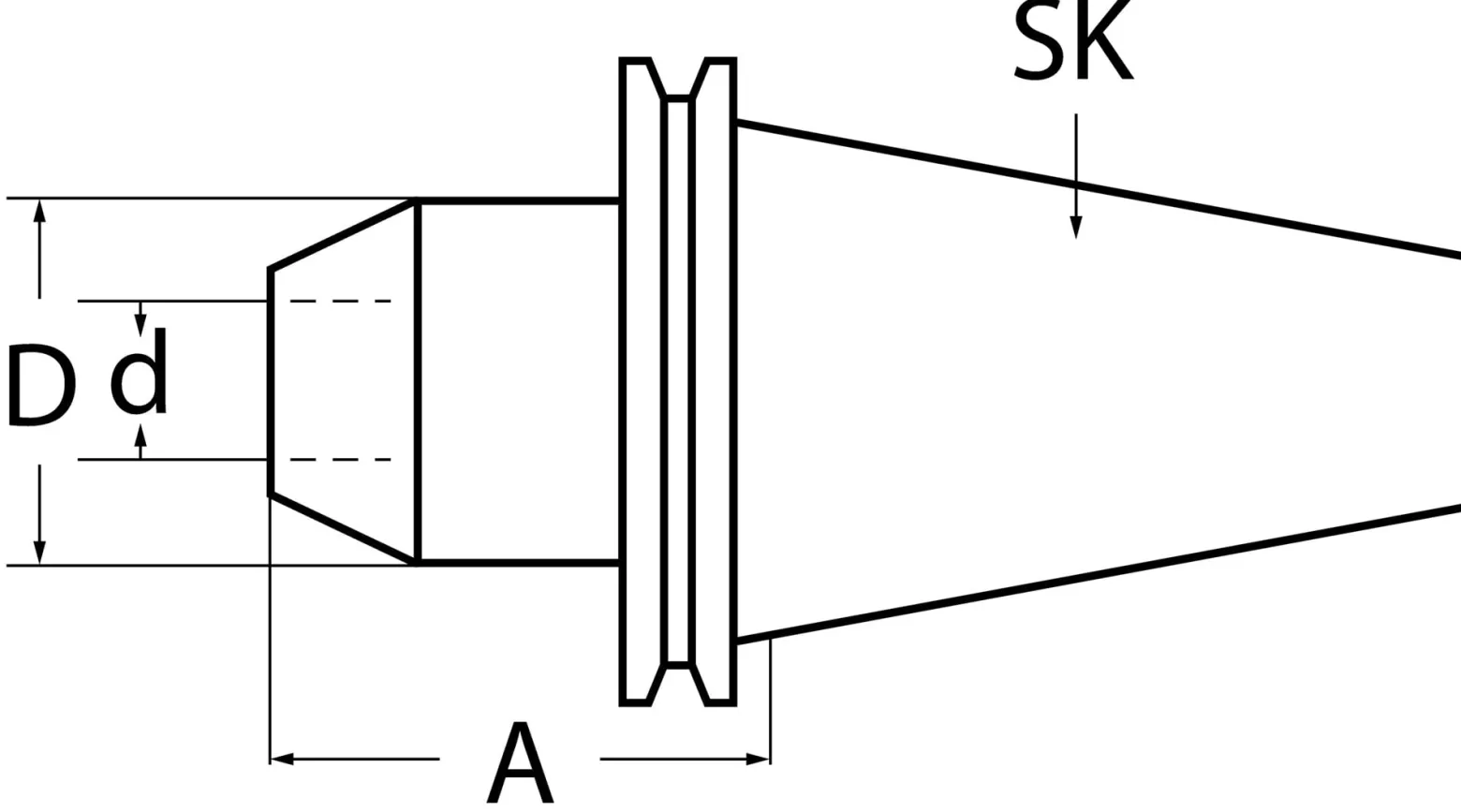 Flächenspannfutter DIN 69871AD Weldon Spann-D.12mm SK40 A.-L.100mm TECWERK
