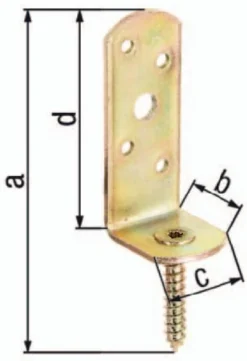 GAH Alberts Flechtzaunhalter 115 x 31,5 x 30 x 75 mm galvanisch gelb verzinkt L-Form - 213237