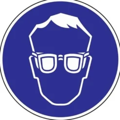Gebotszeichen Augenschutz benutzen D.200mm Kunststoffschild blau/weiß