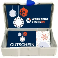 Geschenkgutschein XMAS Wert 200 € (Motiv Kugeln) - im Miniatur Systainer