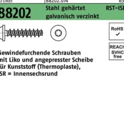 Gewindefurchendeschraube R 88202 Liko ISR 2,2x6-T6 Stahl geh.galv.verz. 1000St.