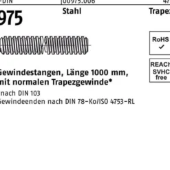 Gewindestange DIN 975 Trapezgewinde TR 28x 5x 1000mm Stahl 1 Stück