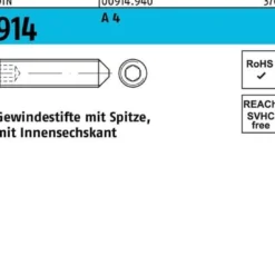 Gewindestift DIN 914 Spitze/Innen-6kt M5x 20 A 4 500 Stück