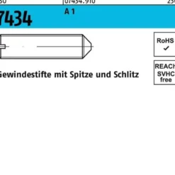 Gewindestift ISO 7434 Spitze/Schlitz M2,5x 8 A 1 50 Stück