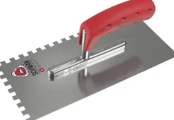 Glättekelle L.280mm B.130mm Zahn 6x6 rostfr.m.H-Heft VA S.0,7mm SCHWAN