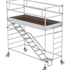 Günzburger Steigtechnik Rollgerüst 1,35 x 3 m mit Schrägaufstiegen & Ausleger Plattformhöhe 2,35 m - 167120