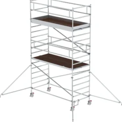 Günzburger Steigtechnik Rollgerüst 1,35 x 3 m mit Ausleger & Doppel-Plattform Plattformhöhe 4,35 m - 169436