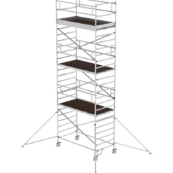 Günzburger Steigtechnik Rollgerüst 1,35 x 2,45 m mit Ausleger & Doppel-Plattform Plattformhöhe 6,35 m - 168636