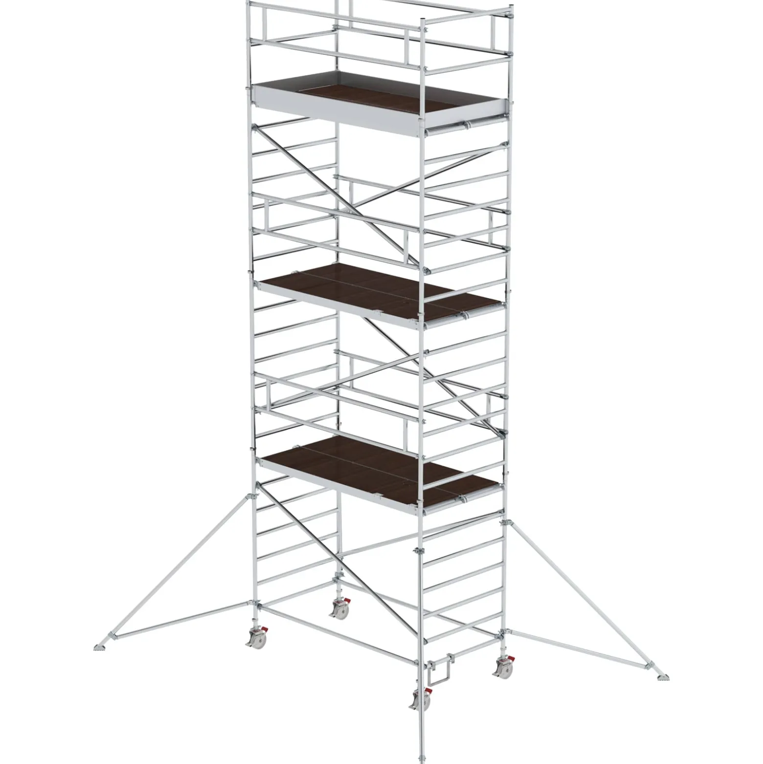 Günzburger Steigtechnik Rollgerüst 1,35 x 2,45 m mit Ausleger & Doppel-Plattform Plattformhöhe 6,35 m - 168636