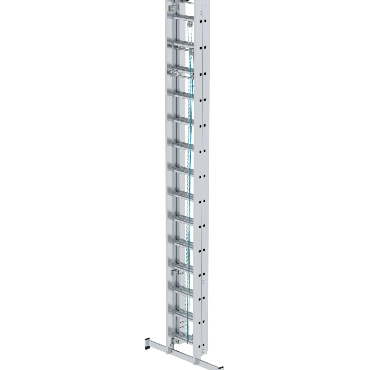 Günzburger Steigtechnik Sprossen-Seilzugleiter 3tlg. mit nivello-Traverse 3 x 14 Sprossen - 022414