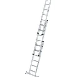Günzburger Steigtechnik Stufen-Mehrzweckleiter 3tlg. mit nivello-Traverse 3 x 6 Stufen - 033318