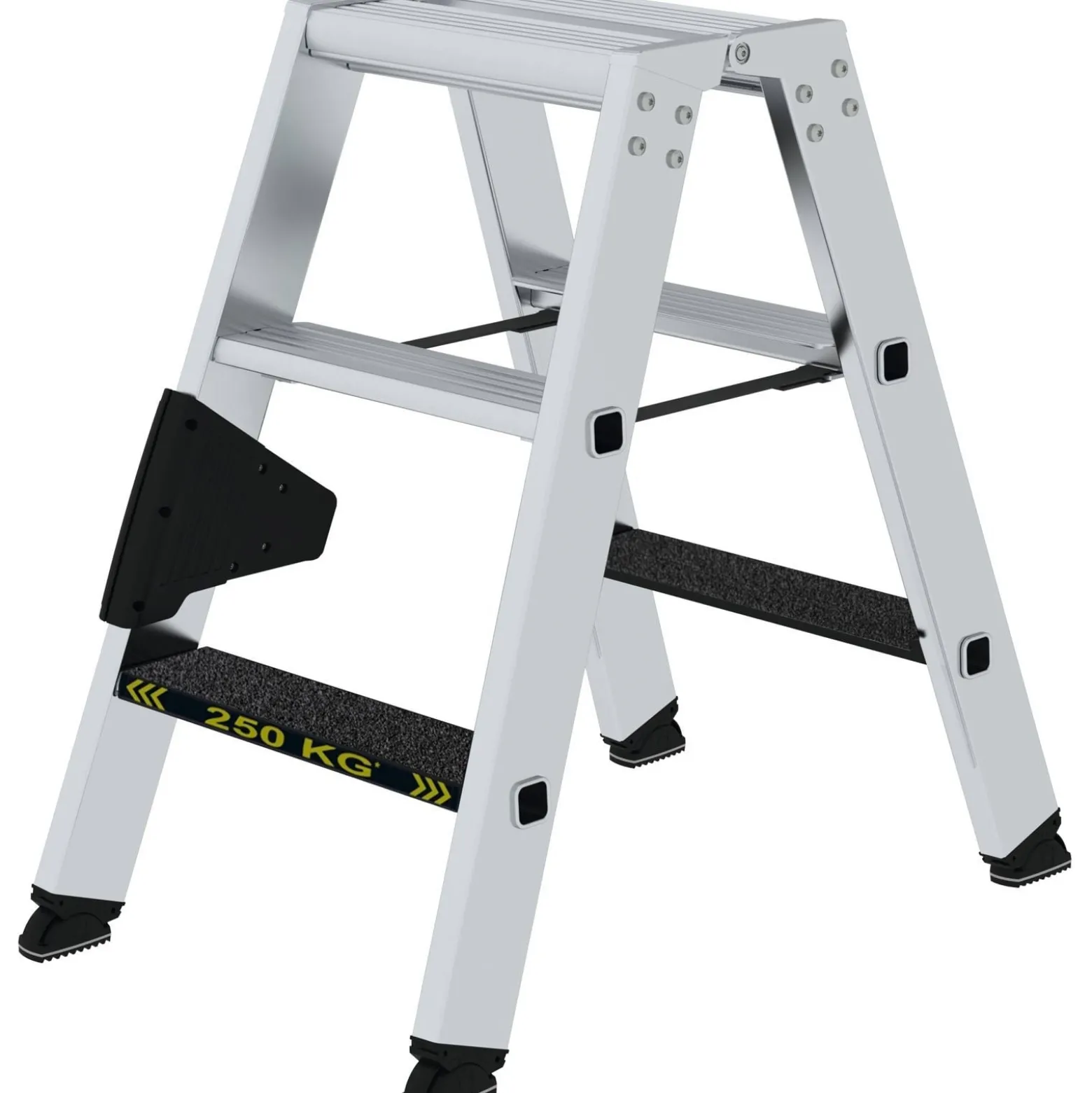 Günzburger Steigtechnik Stufen-Stehleiter 250 kg beidseitig begehbar mit clip-step R13 2 x 3 Stufen - 043803