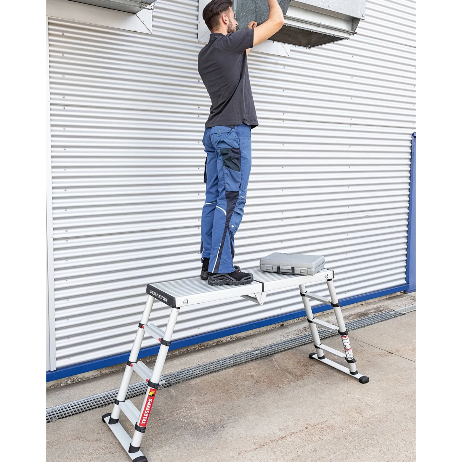 Günzburger Steigtechnik Teleskop-Arbeitsplattform Solid Line 4 Stufen - 115480