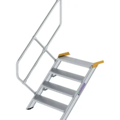 Günzburger Steigtechnik Treppe 45° Stufenbreite 800 mm 4 Stufen Aluminium geriffelt - 600264