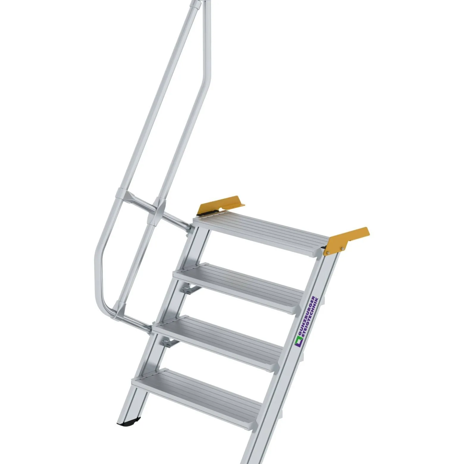 Günzburger Steigtechnik Treppe 60° Stufenbreite 800 mm 4 Stufen Aluminium geriffelt - 600224
