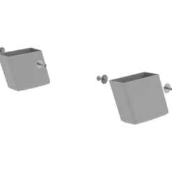 Günzburger Steigtechnik 2x Montageset Außenschuh für Holzleiter 60 x 23 mm - 019619