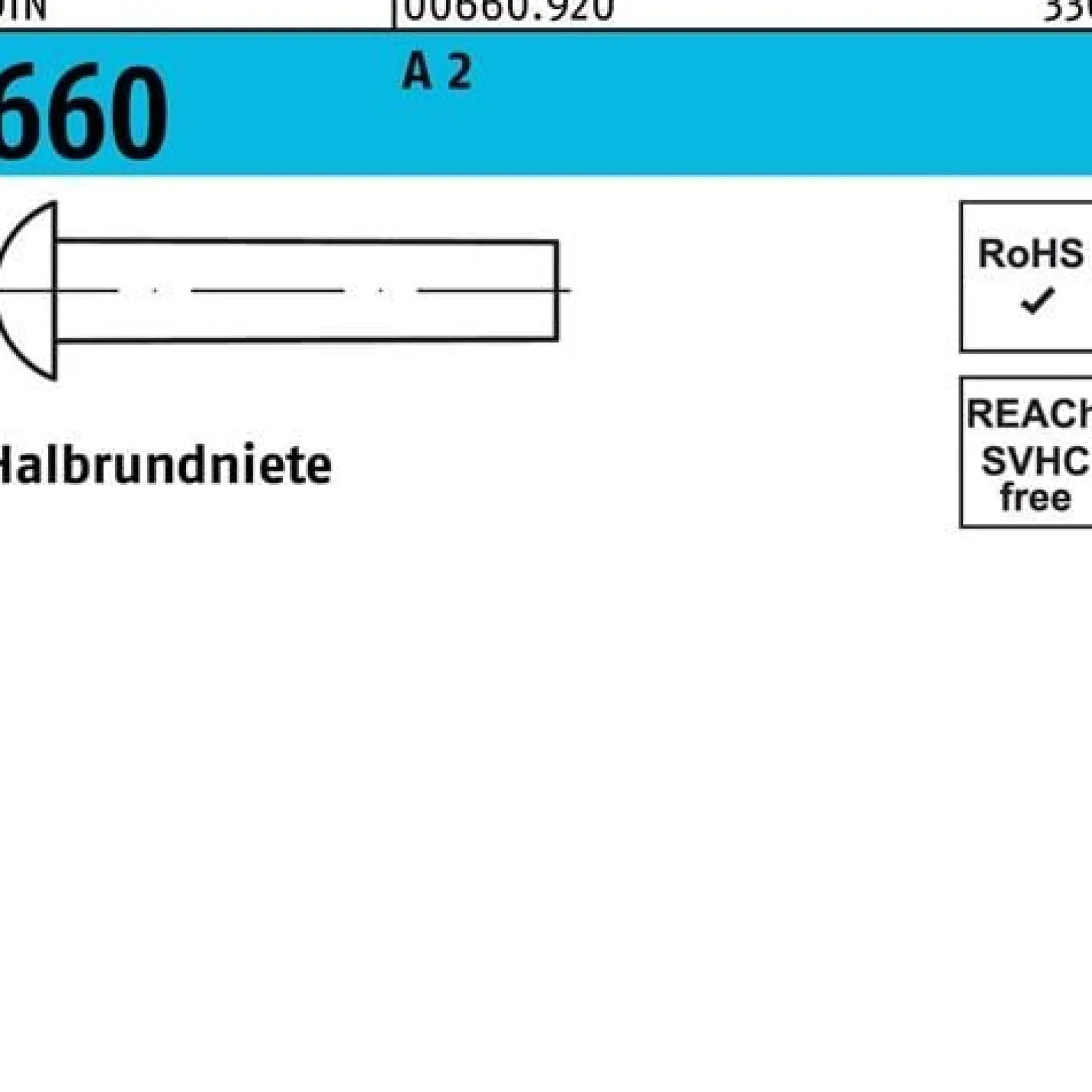 Halbrundniete DIN 660 3x 16 A 2 200 Stück