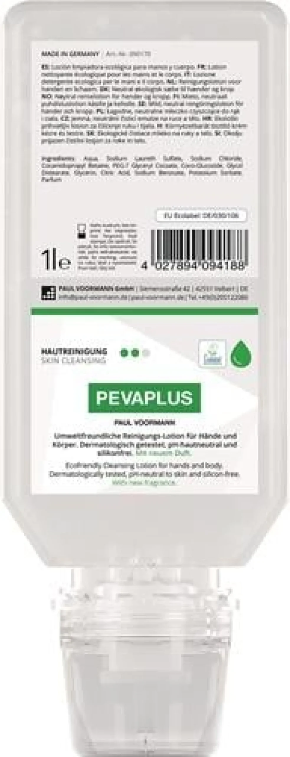 Handreinigung PEVAPLUS 1l silikonfrei,pH-neutral Softflasche PAUL VOORMANN