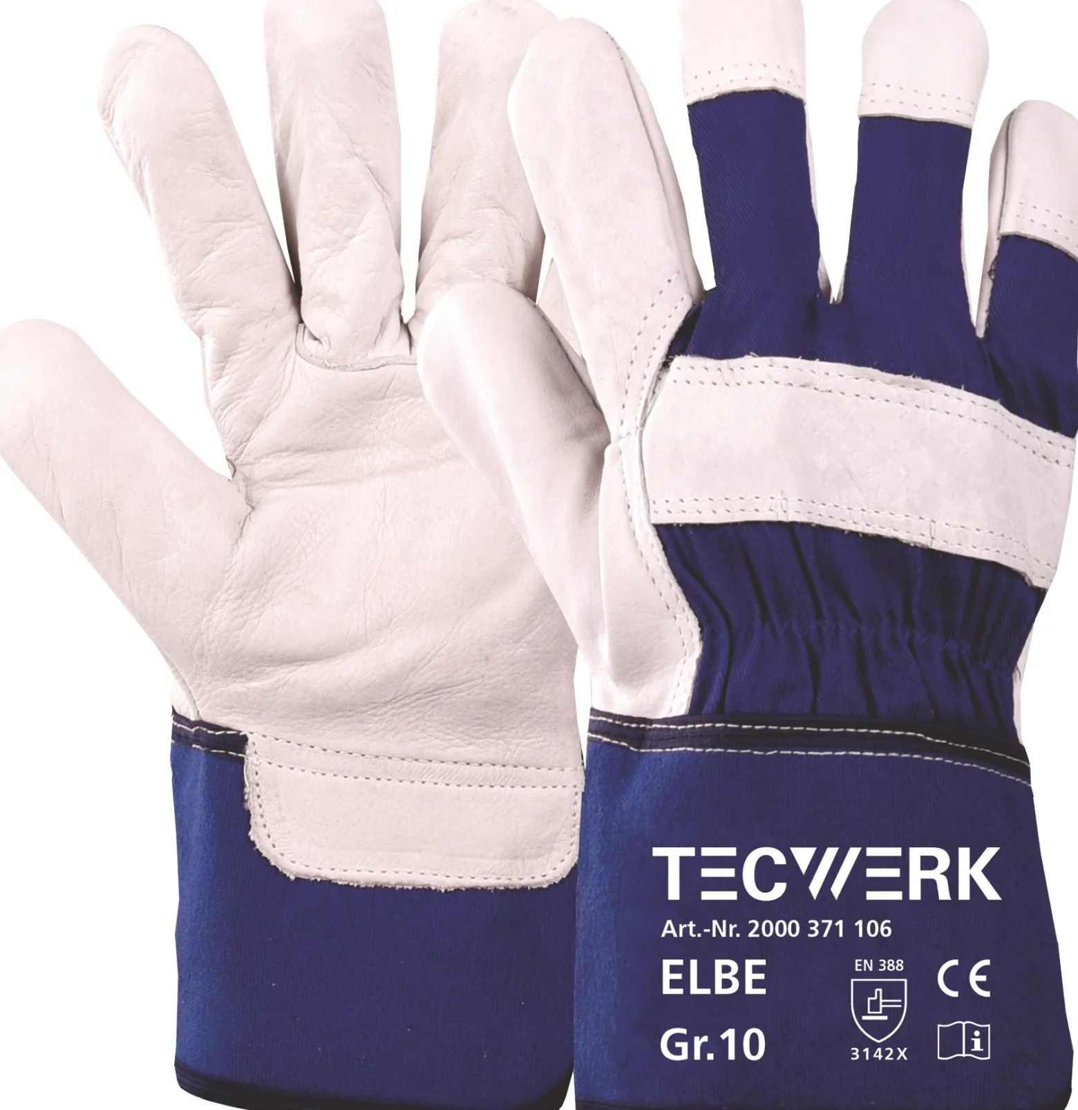 Handschuhe Elbe Gr.10 blau EN 388 PSA II TECWERK
