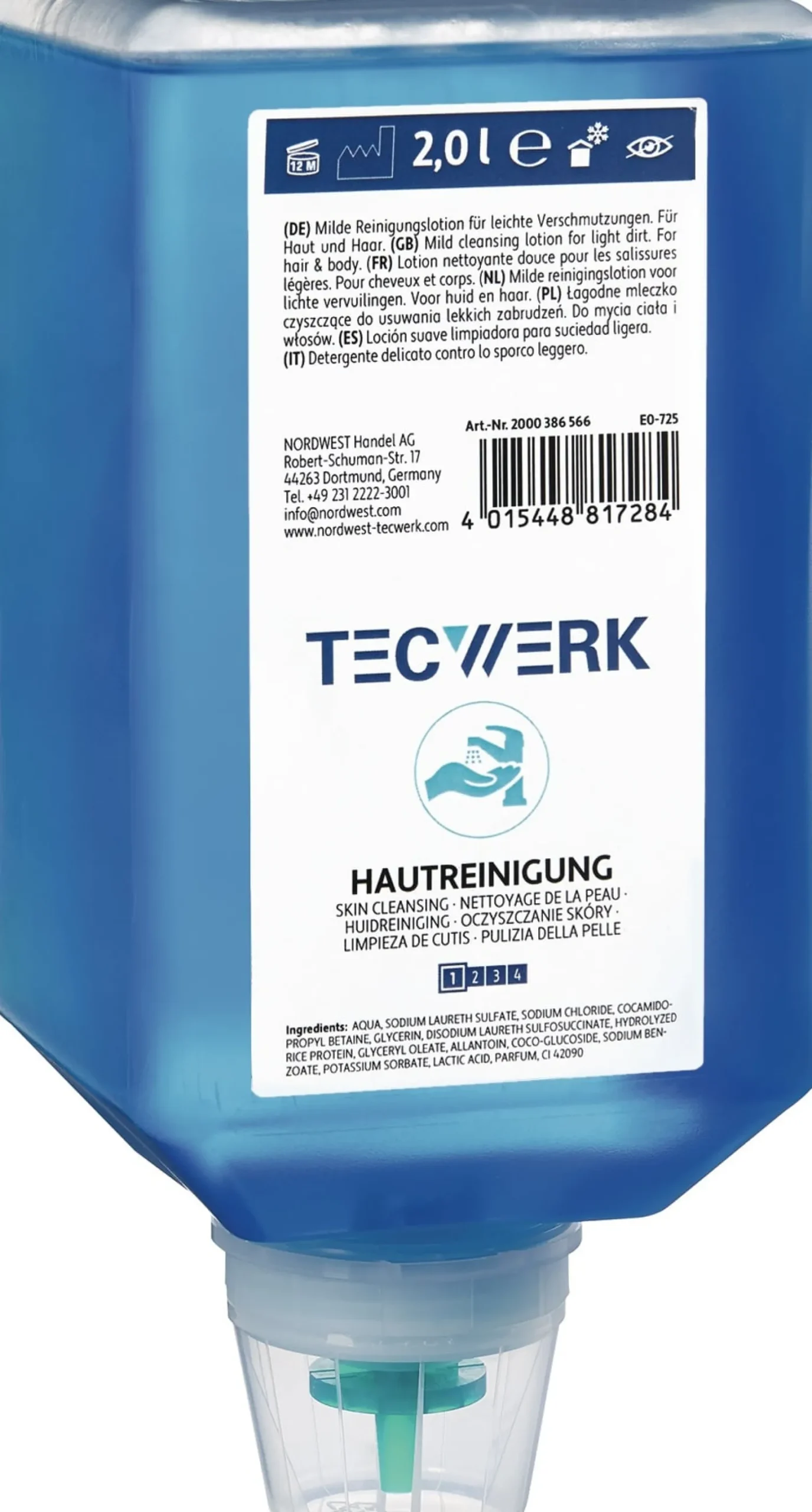Hautreiniger 2l Variofl.f.4707 010 009 leichte b.mittlere Verschmutz.TECWERK