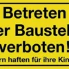 Hinweiszeichen Betreten der Baustelle verboten L400xB250mm gelb schwarz Ku.
