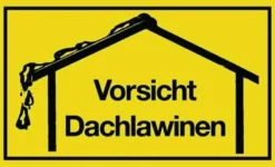 Hinweiszeichen Vorsicht Dachlawinen L250xB150mm gelb schwarz Ku.