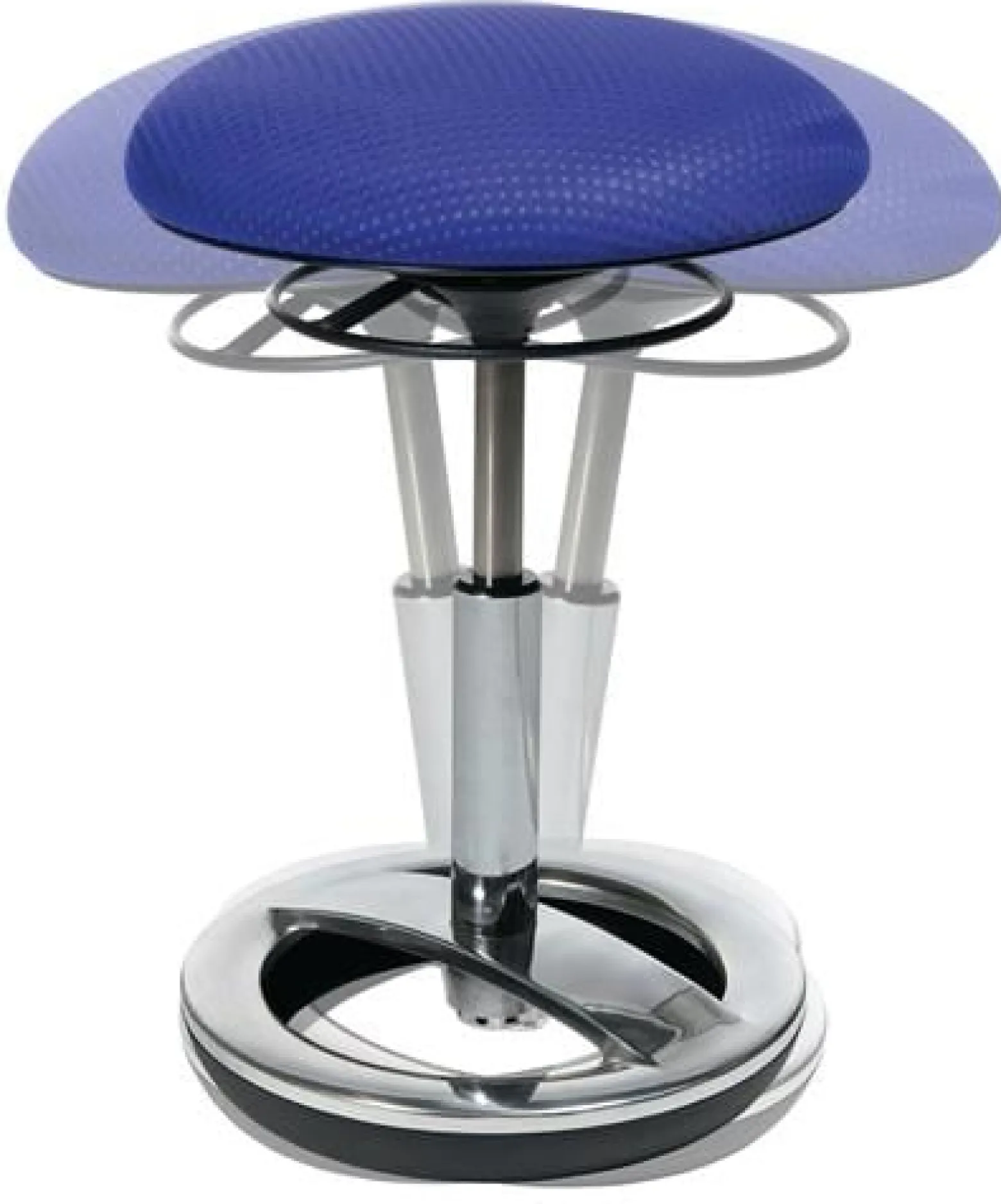Hocker m.Standfußring Polster blau Sitz-H.440-570mm TOPSTAR