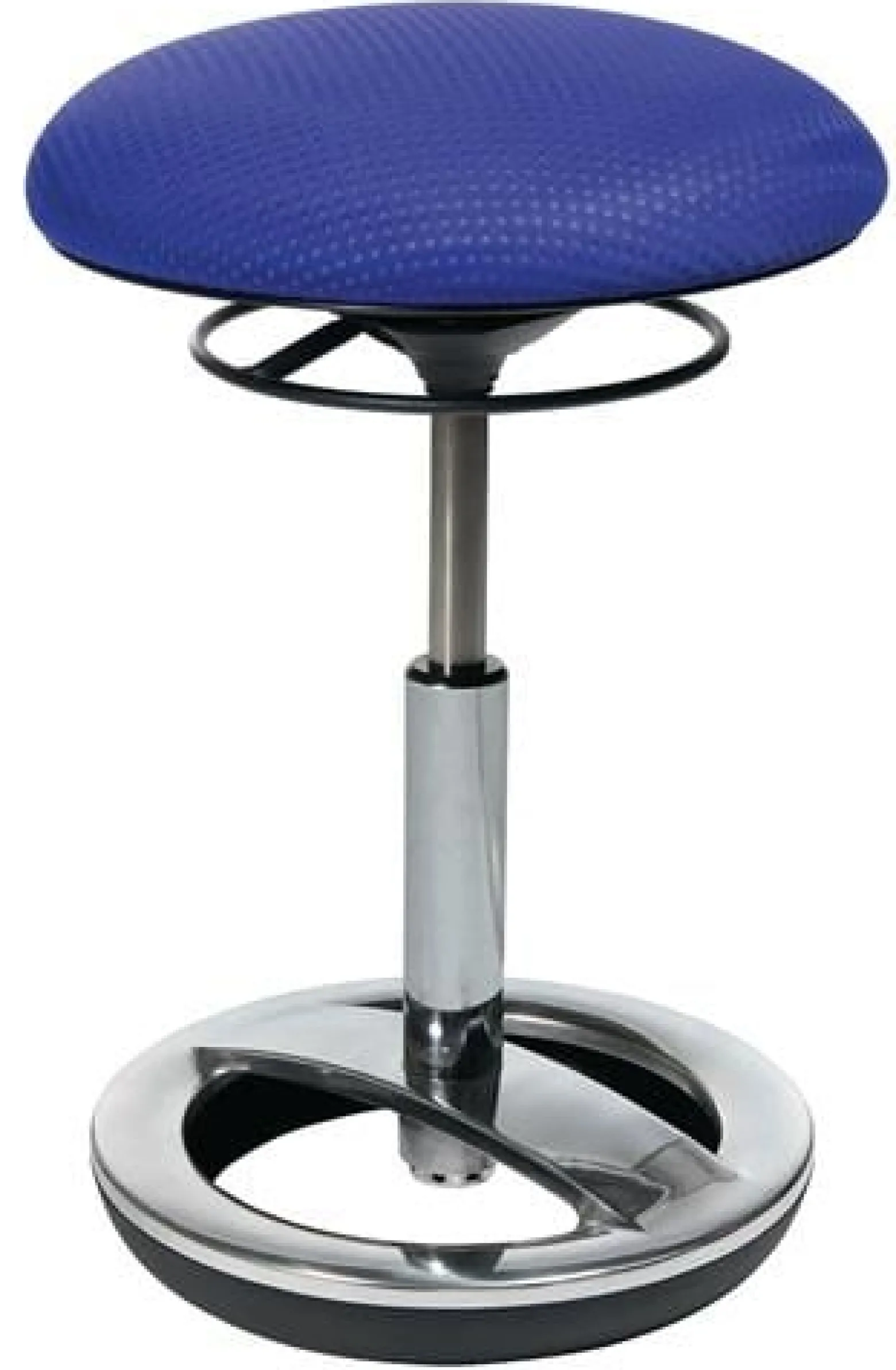 Hocker m.Standfußring Polster blau Sitz-H.440-570mm TOPSTAR