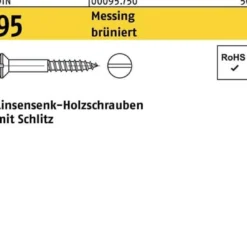 Holzschraube DIN 95 LIKO Schlitz 3,5x 35 Messing brüniert 200 Stück